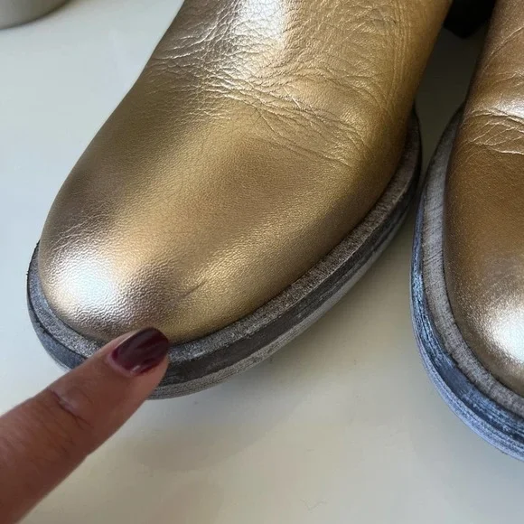 Free People Gold Essential Slouch Knee High Block Heel Boots Womens 37 - Picture 7 of 13